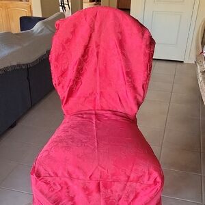 THREE Elegant Red Chair Cover